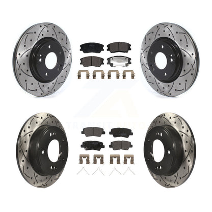 Kit de plaquettes semi-métalliques pour Rotor de frein à disque, fente de perçage avant et arrière, pour Kia Sou