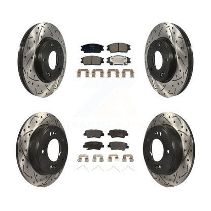 Kit de plaquettes de frein semi-métalliques pour rotors de frein à fente avant et arrière, pour Hyundai Venue Ki