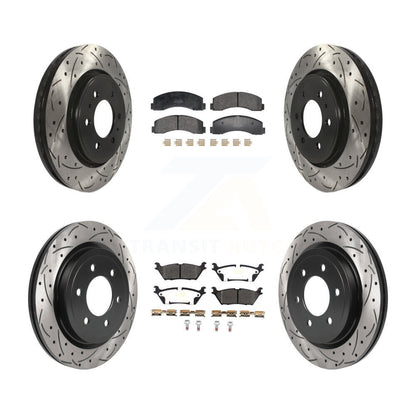 Kit de plaquettes semi-métalliques de Rotor de frein à fente avant et arrière, pour Ford F-150 Lincol