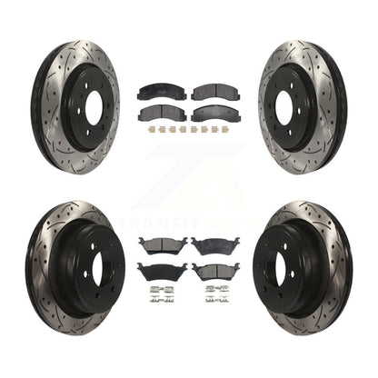 Kit de plaquettes semi-métalliques pour Rotor de frein à disque, fente de perçage pour manteau avant et arrière, pour Ford F-15