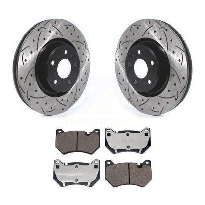 Rotors de frein à disque à fente avant percés, Kit de plaquettes semi-métalliques pour Audi Q5 Sportbac