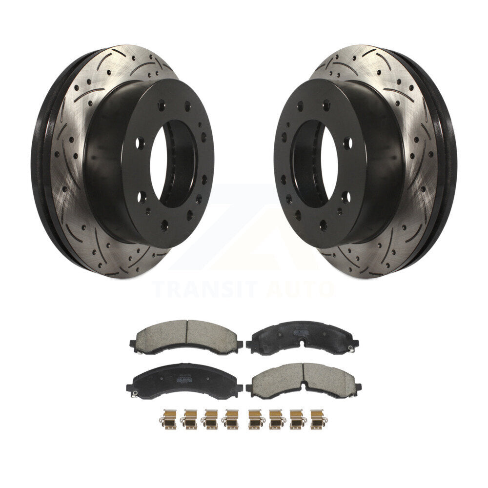 Kit de plaquettes semi-métalliques de Rotor de frein de fente de forage avant pour GMC Chevrolet Sierra 250
