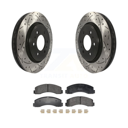 Rotor de frein à fente percée avant et Kit de plaquettes semi-métalliques pour Ford F-150 Expeditio