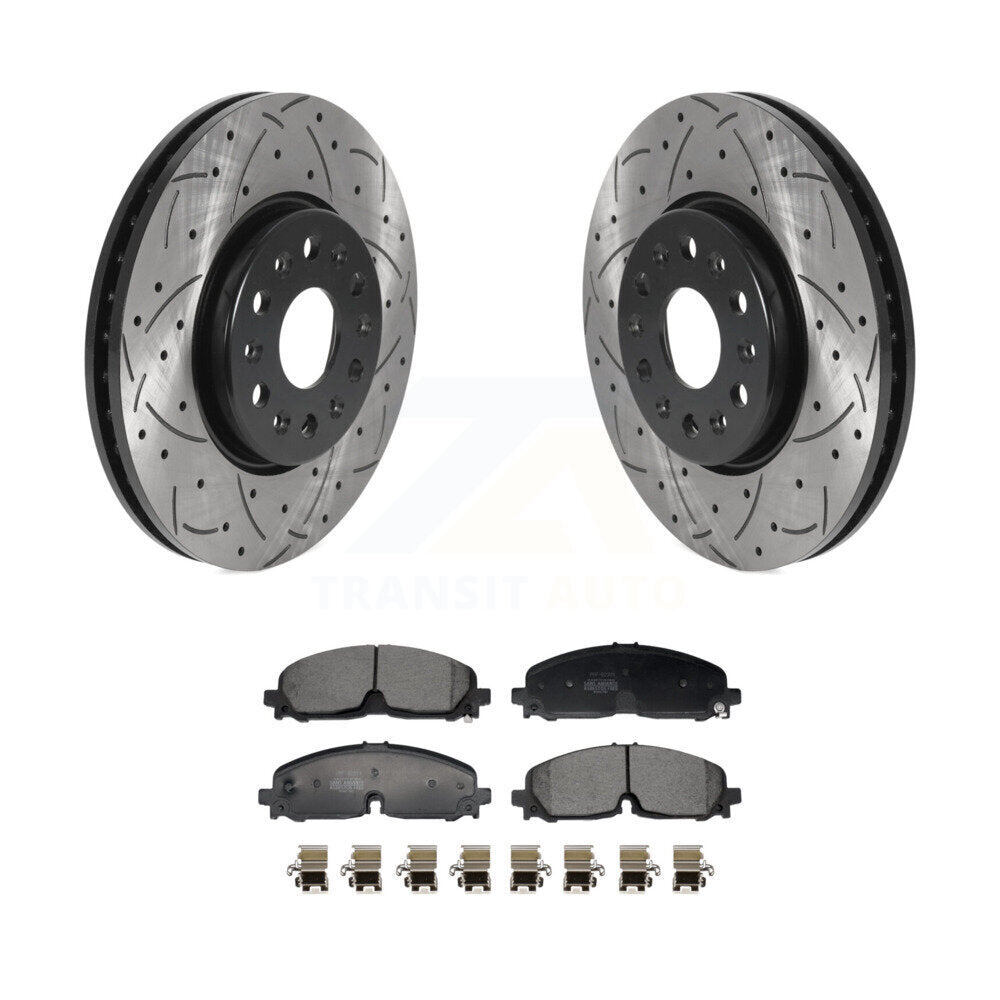 Kit de plaquettes semi-métalliques de Rotor de frein de fente de forage avant pour Chevrolet Traverse Blaze