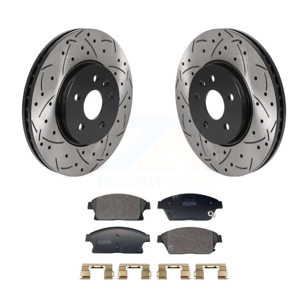 Kit de plaquettes semi-métalliques de Rotor de frein à disque de fente de forage avant pour Chevrolet Trax Buic