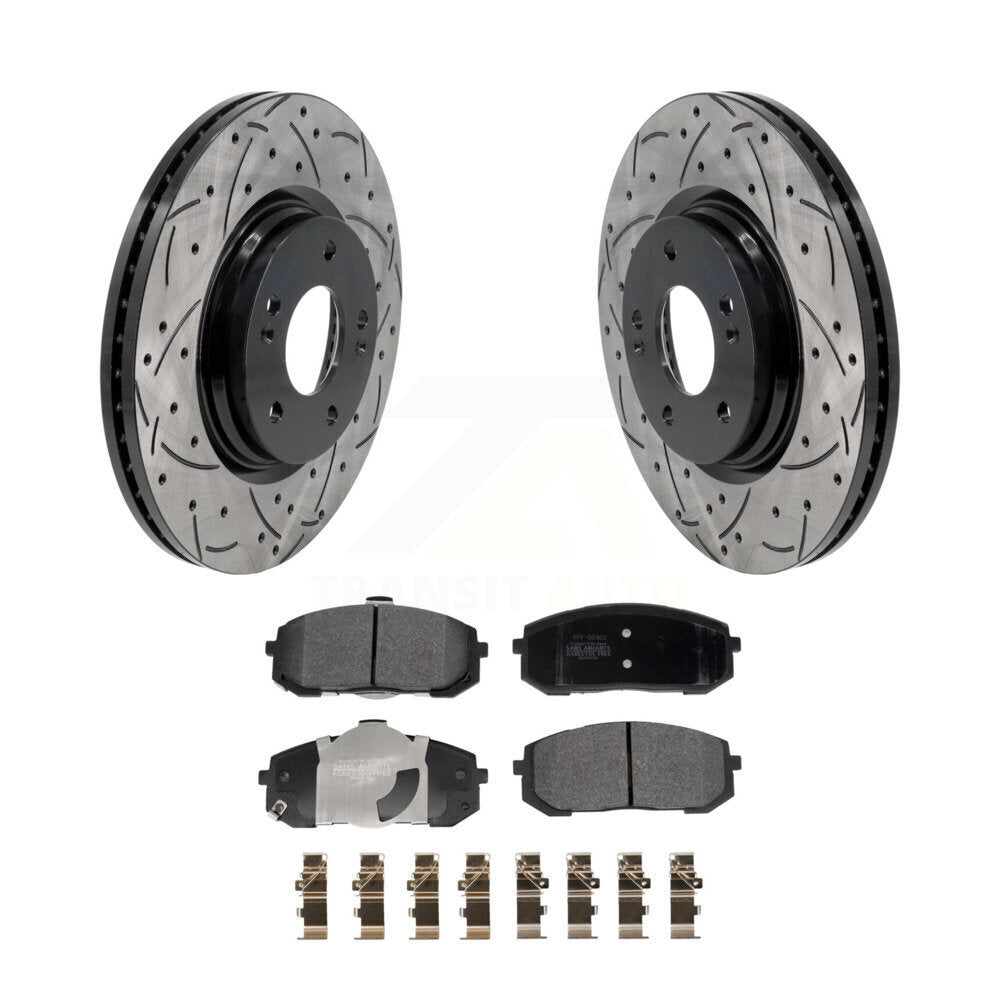 Kit de plaquettes semi-métalliques de Rotor de frein de fente de forage avant pour Hyundai Elantra Sonata E