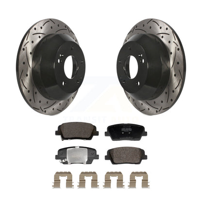 Kit de plaquettes semi-métalliques de Rotor de frein de fente de forage arrière pour Hyundai Santa Fe Sport Ki