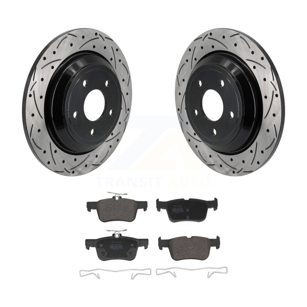 Kit de plaquettes semi-métalliques de Rotor de frein à fente arrière percée pour Ford Escape Bronco Spor