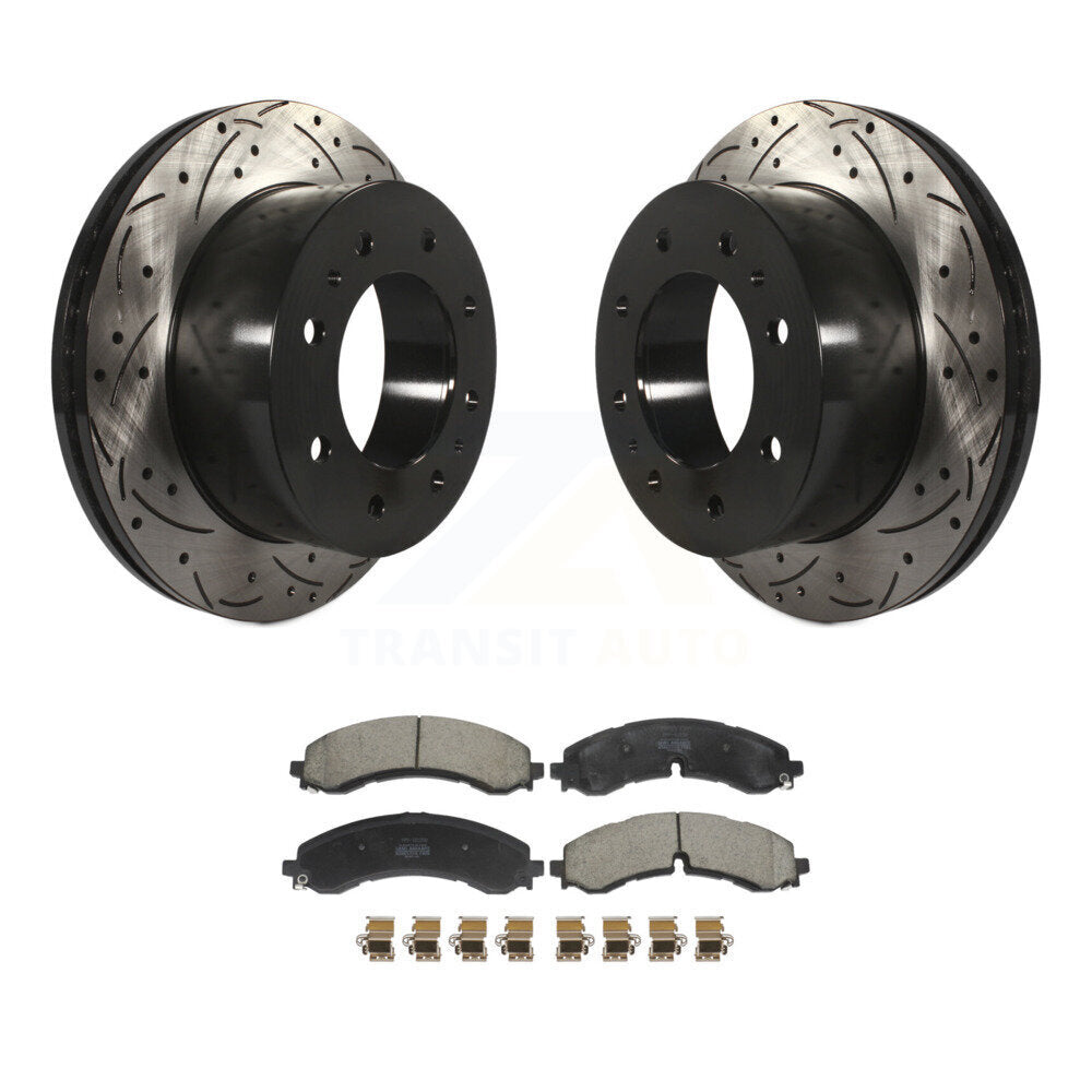 Rotors de frein à fente arrière, Kit de plaquettes semi-métalliques pour GMC Chevrolet Sierra 250