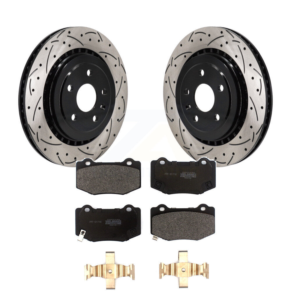 Kit de plaquettes semi-métalliques de Rotors de frein de fente de forage arrière pour Chevrolet Camaro Cadilla