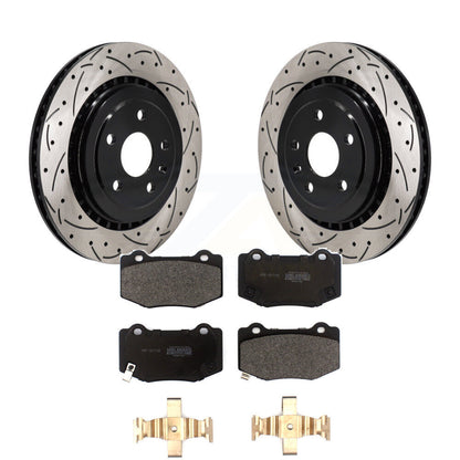 Kit de plaquettes semi-métalliques de Rotors de frein de fente de forage arrière pour Chevrolet Camaro Cadilla