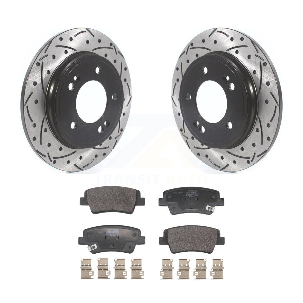 Kit de plaquettes semi-métalliques pour rotors de frein à disque, fente de perçage arrière, pour Hyundai Elantr