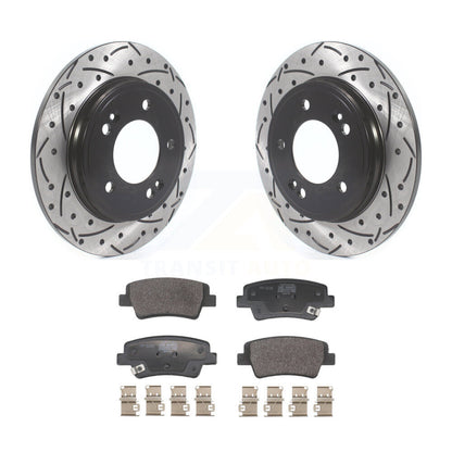 Kit de plaquettes semi-métalliques pour rotors de frein à disque, fente de perçage arrière, pour Hyundai Elantr