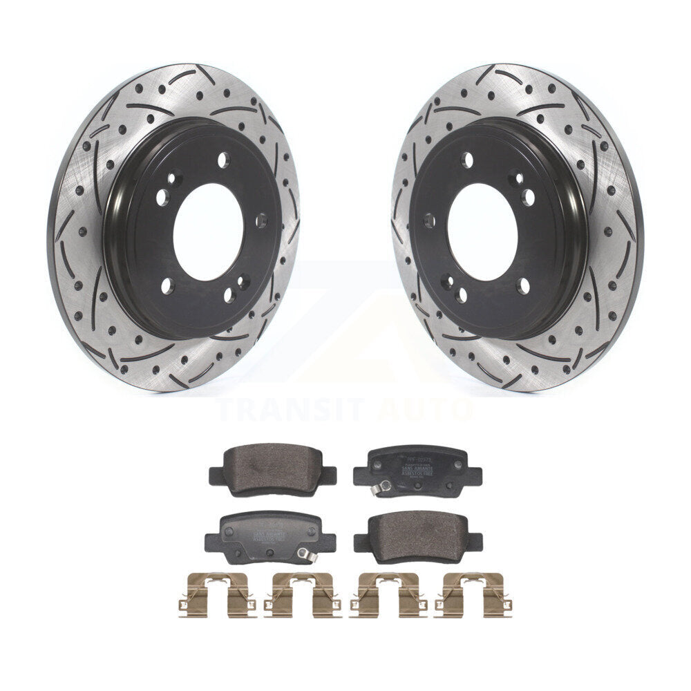 Kit de plaquettes semi-métalliques pour rotors de frein à disque, fente de perçage arrière, pour Hyundai Elantr