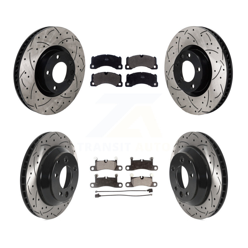 Kit de rotors de frein à disque avant et arrière et plaquettes semi-métalliques (6 pièces) pour Volkswagen Touare