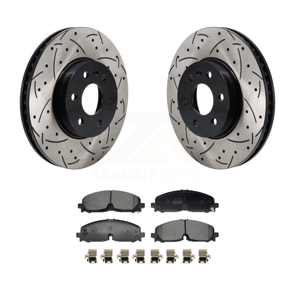 Rotors de frein à fente avant percés, Kit de plaquettes semi-métalliques pour Chevrolet Colorado GM