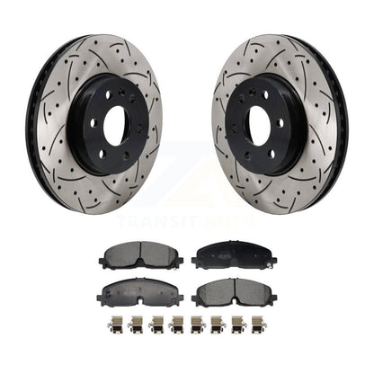Rotors de frein à fente avant percés, Kit de plaquettes semi-métalliques pour Chevrolet Colorado GM