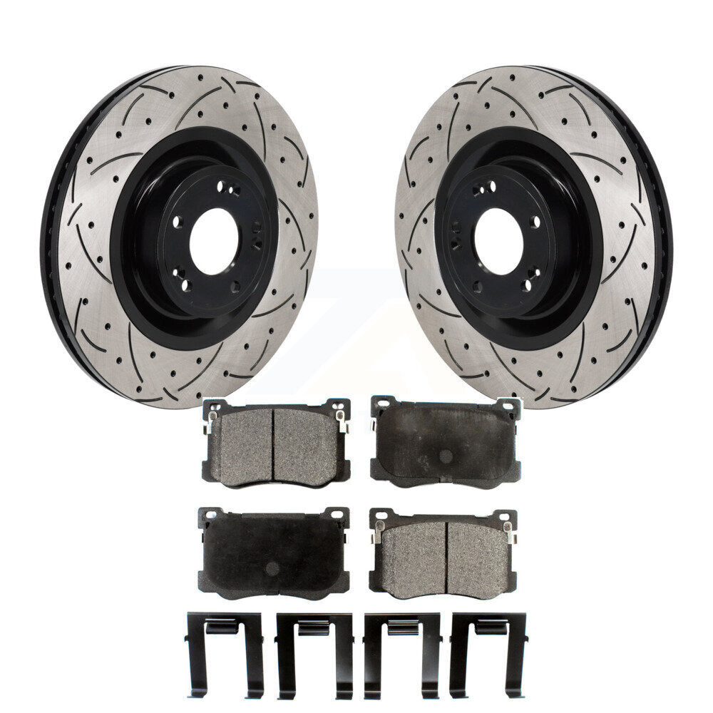 Kit de plaquettes de frein semi-métalliques pour rotors de frein à fente avant, pour Hyundai Genesis G80 5.0