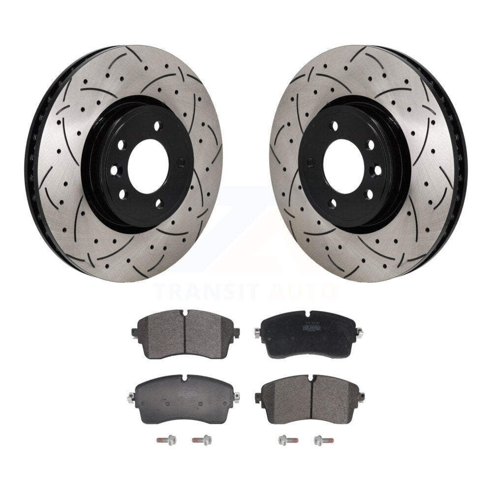 Kit de plaquettes semi-métalliques de Rotor de frein à disque de fente de forage avant pour Land Rover Discover