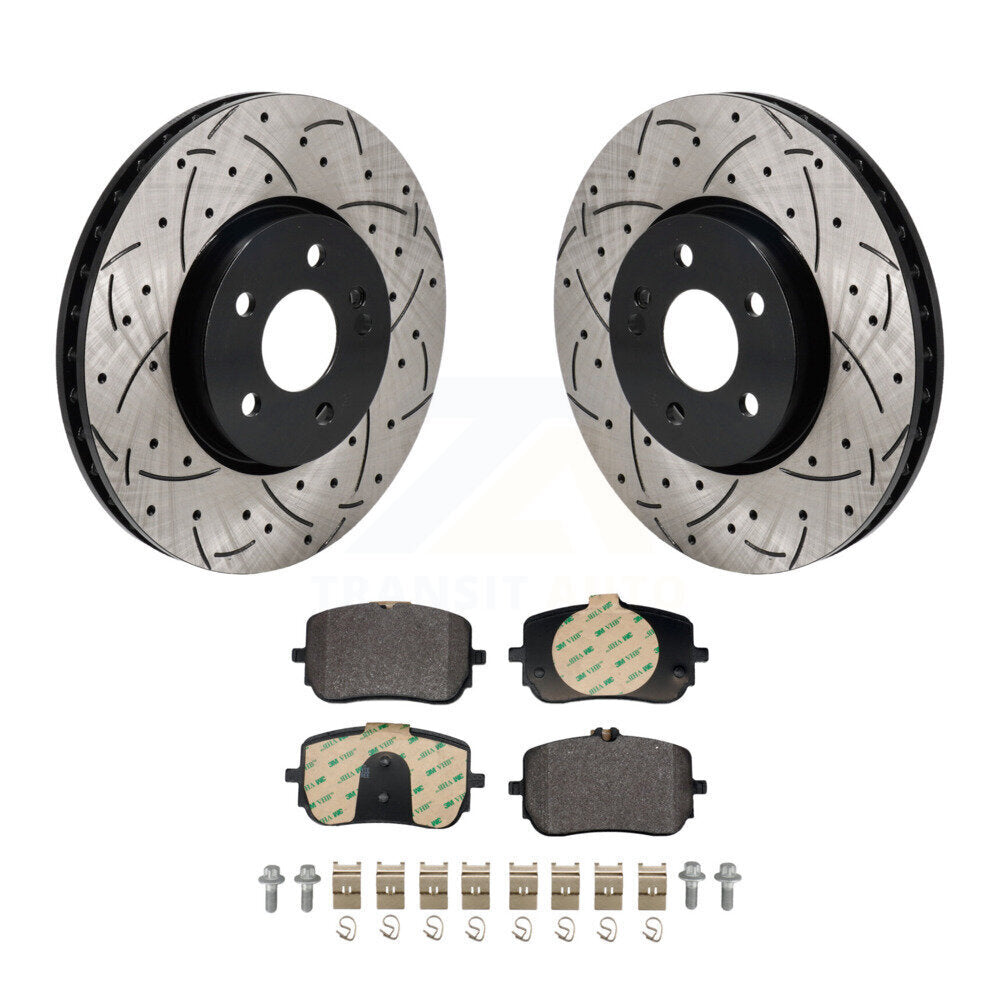 Kit de plaquettes semi-métalliques de Rotor de frein de fente de forage avant pour Mercedes-Benz A220 CLA25