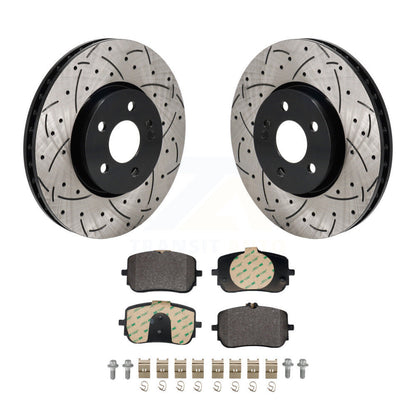 Kit de plaquettes semi-métalliques de Rotor de frein de fente de forage avant pour Mercedes-Benz A220 CLA25