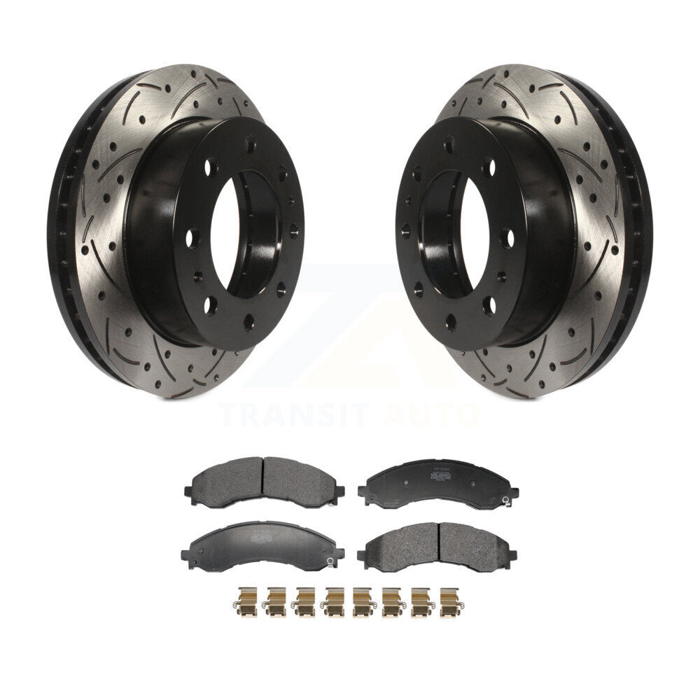 Kit de plaquettes semi-métalliques de Rotor de frein de fente de forage avant pour GMC Chevrolet Savana 250