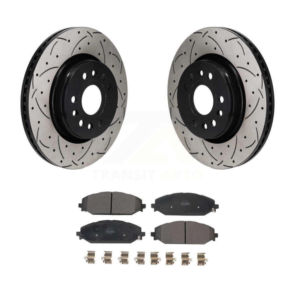 Rotors de frein à fente avant, Kit de plaquettes semi-métalliques pour Ram 1500 Jeep Wagoneer