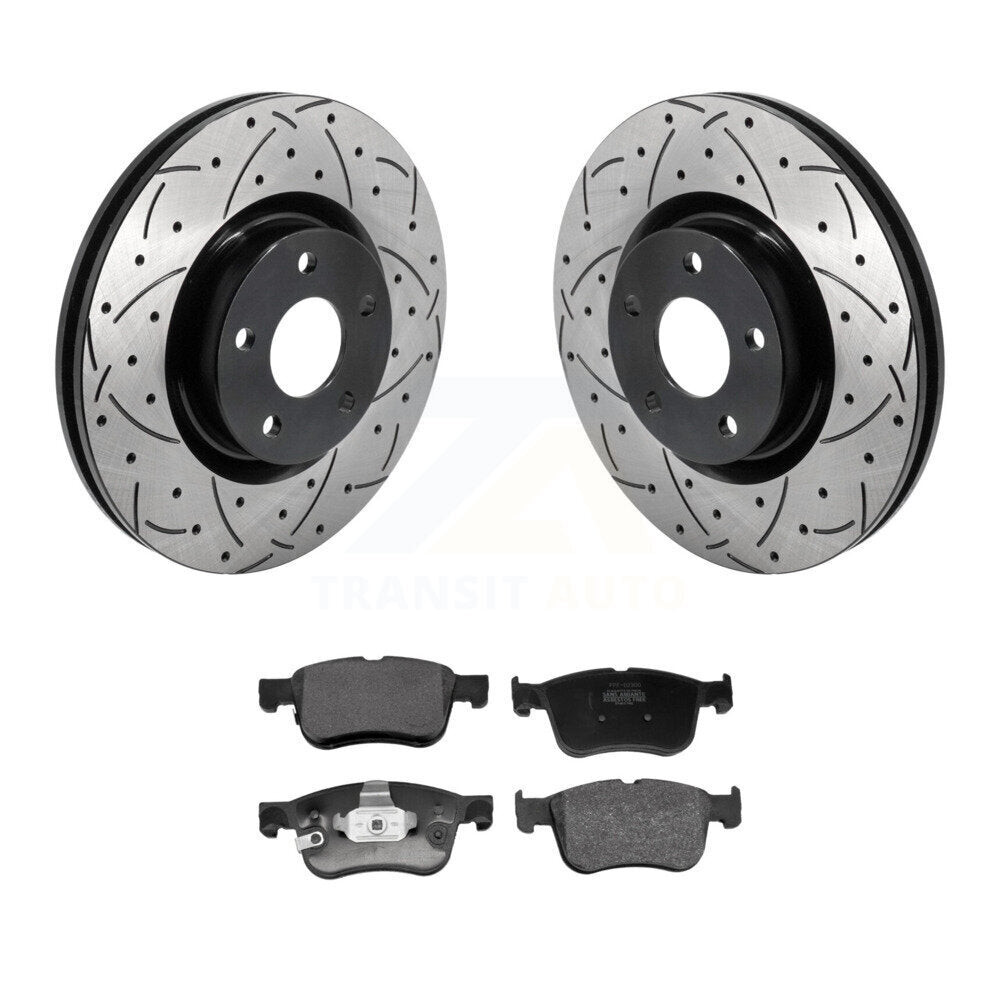 Kit de plaquettes semi-métalliques de Rotors de frein de fente de forage avant pour Ford Escape Bronco Spor
