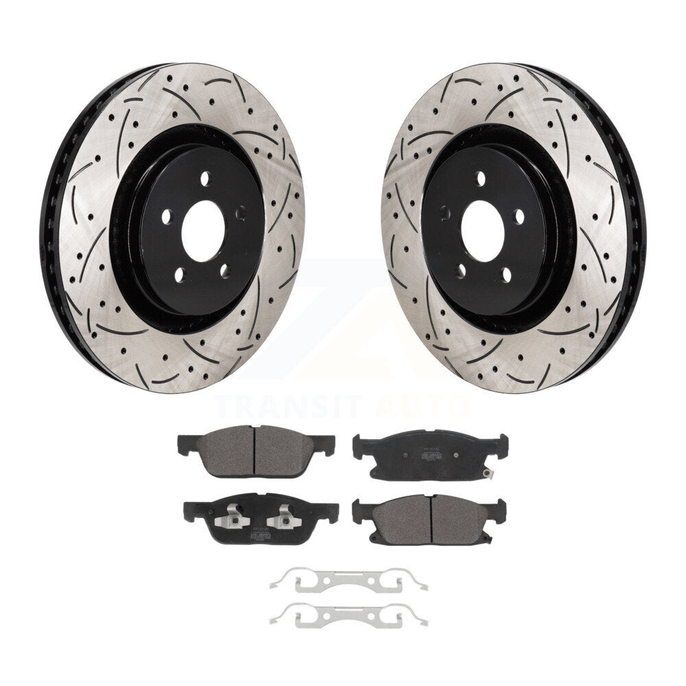 Kit de plaquettes de frein semi-métalliques pour rotors de frein à fente avant pour Ford Edge 2019 2024 2.7
