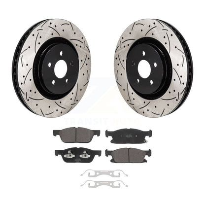 Kit de plaquettes de frein semi-métalliques pour rotors de frein à fente avant pour Ford Edge 2019 2024 2.7