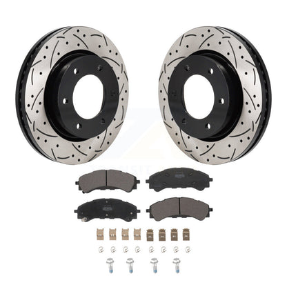Kit de plaquettes semi-métalliques de Rotor de frein à disque à fente avant percée pour Ford Ranger Bronc