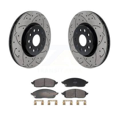 Rotor de frein à fente percée avant et Kit de plaquettes semi-métalliques pour Jeep Grand Cherokee