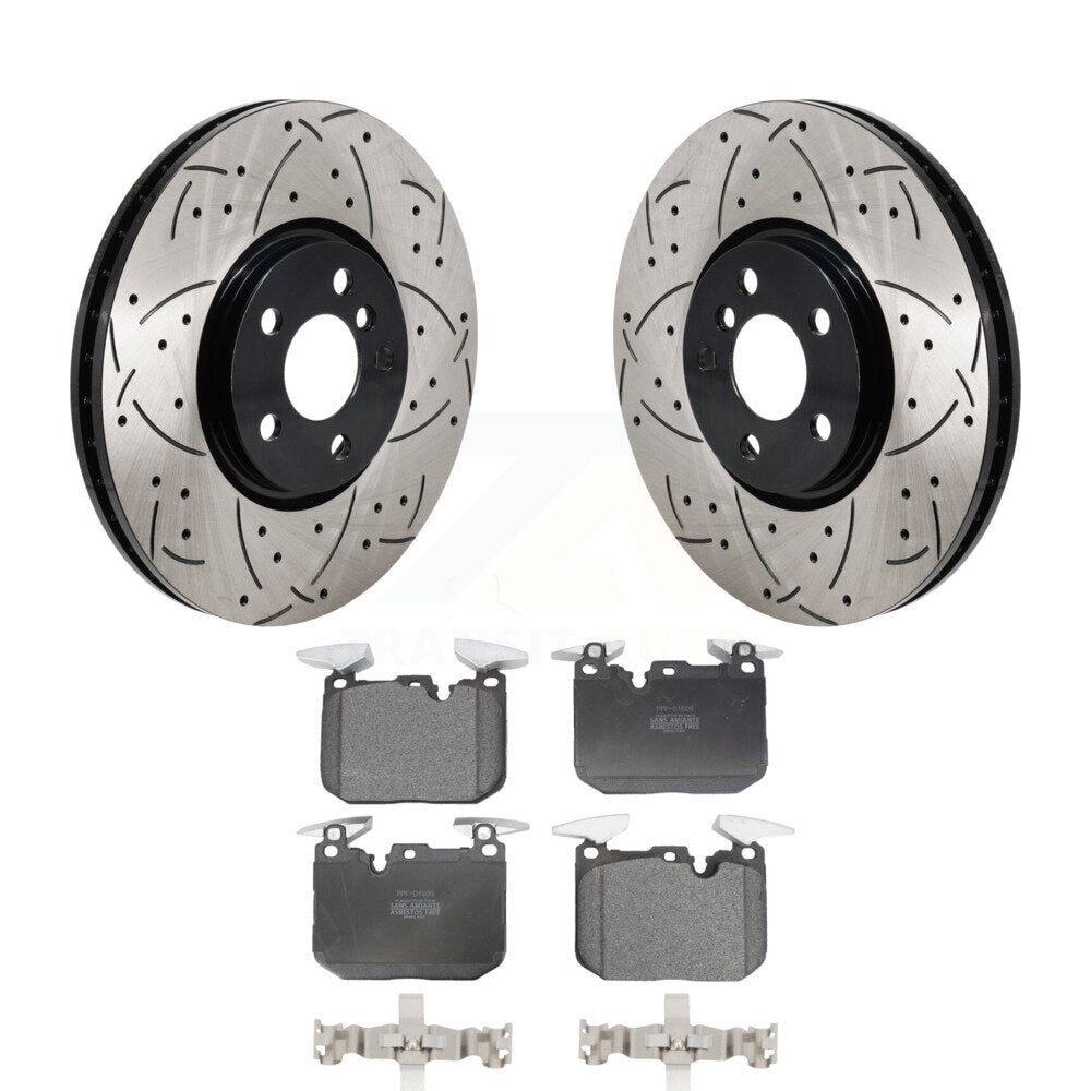 Kit de plaquettes semi-métalliques de Rotor de frein à disque à fente percée à revêtement avant pour Mini Coope