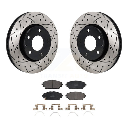 Rotors de frein à disque à fente avant, Kit de plaquettes semi-métalliques pour Mazda 3 Sport FW