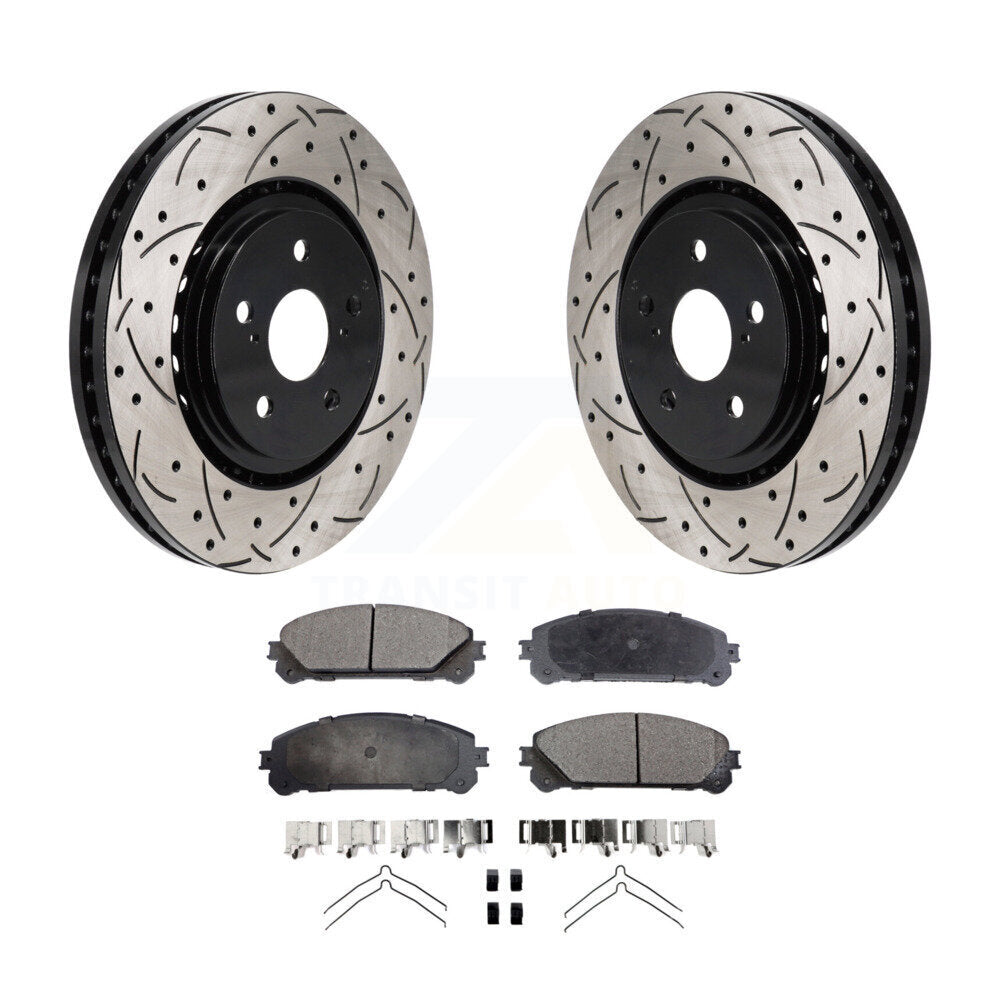 Kit de plaquettes semi-métalliques de Rotors de frein de fente de forage avant pour Toyota Sienna RAV4 Prim