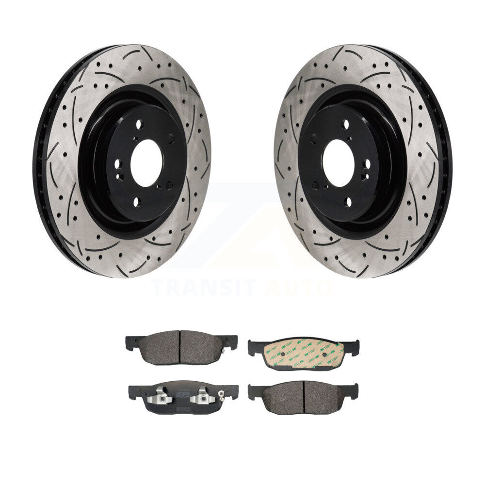 Kit de plaquettes de frein semi-métalliques pour rotors de frein à fente avant pour Acura MDX 2022 2023 3.5