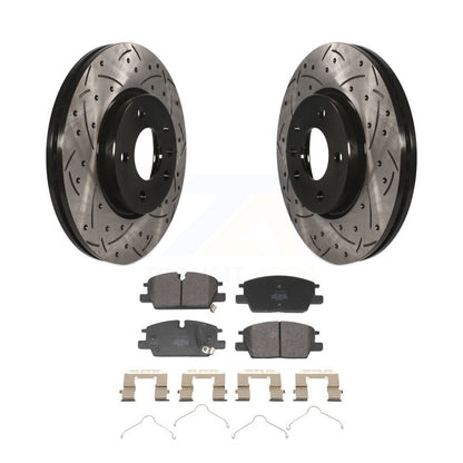 Rotor de frein à fente percée avant et Kit de plaquettes semi-métalliques pour Chevrolet GMC Terrai