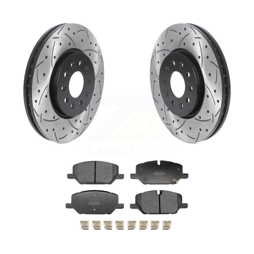 Rotor de frein à fente percée avant et Kit de plaquettes semi-métalliques pour Chevrolet Equinox GM