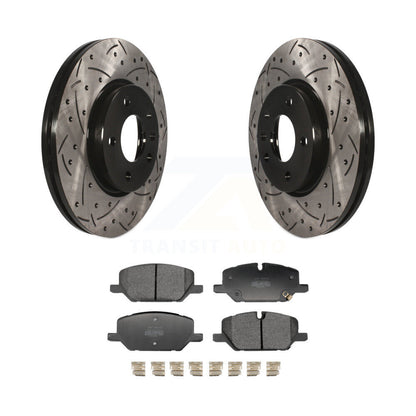 Kit de plaquettes semi-métalliques de Rotor de frein à disque à fente percée à revêtement avant pour GMC Terrai