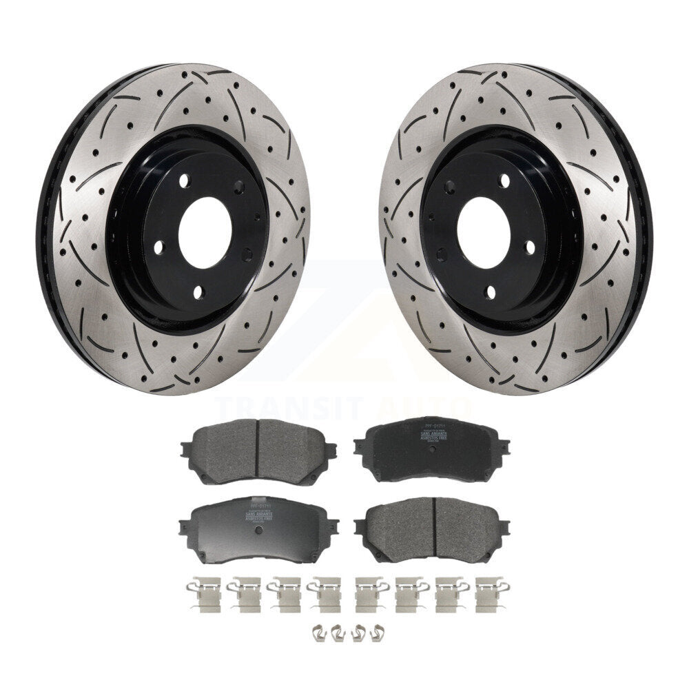 Kit de plaquettes semi-métalliques de Rotor de frein à fente de forage avant pour Mazda 6 Turbocharge 2021