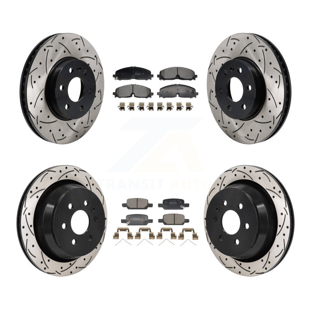 Kit de plaquettes semi-métalliques de Rotor de frein à fente avant et arrière, pour Chevrolet Colorad