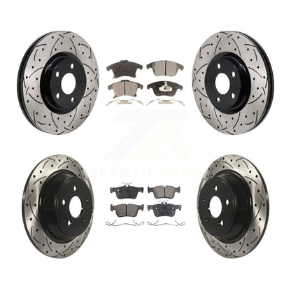 Rotor de frein à fente percée avant et arrière et Kit de plaquettes semi-métalliques pour Lincoln MKZ 2.0