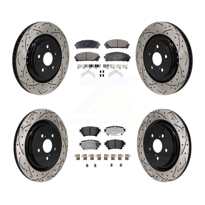 Kit de plaquettes de frein semi-métalliques pour rotors de frein à fente avant et arrière pour Toyota Highlande