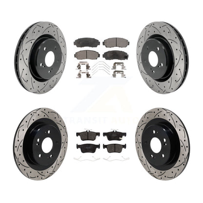 Kit de plaquettes semi-métalliques de Rotor de frein de fente de forage avant et arrière pour Acura TLX 2.0 21-23