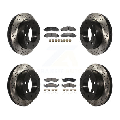 Kit de plaquettes semi-métalliques de Rotor de frein à disque de fente de forage avant et arrière pour GMC Savana 250