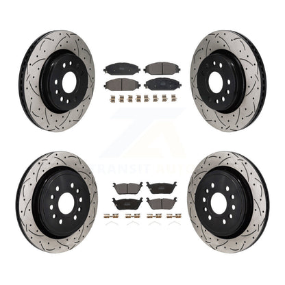 Rotors de frein à fente avant et arrière, Kit de plaquettes semi-métalliques pour Ram 1500 Jeep Gran