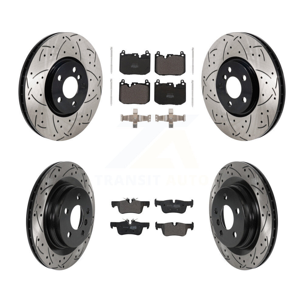 Kit de plaquettes semi-métalliques de rotors de frein de fente de forage avant et arrière pour Mini Cooper Clubma
