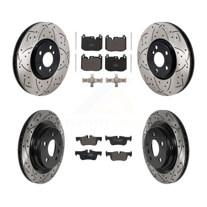 Kit de plaquettes semi-métalliques de rotors de frein de fente de forage avant et arrière pour Mini Cooper Clubma