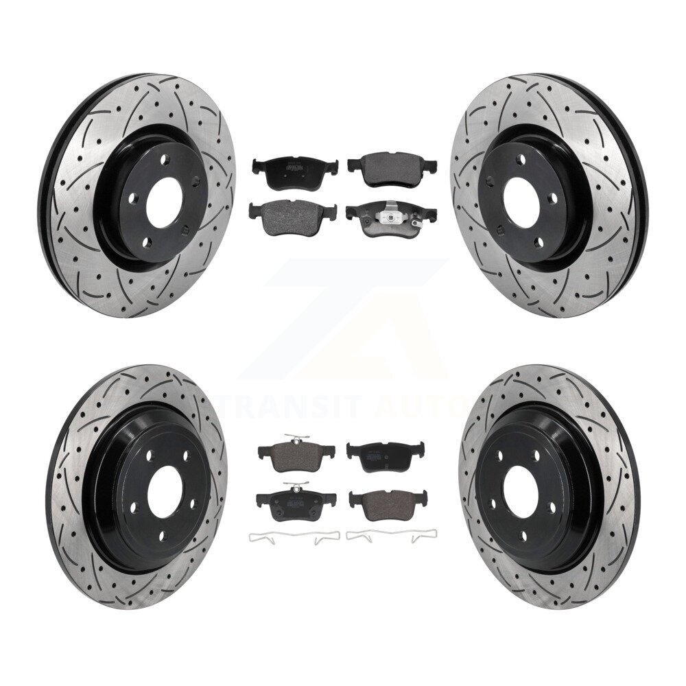 Kit de plaquettes semi-métalliques de Rotor de frein à fente avant et arrière, pour Ford Escape Bronc