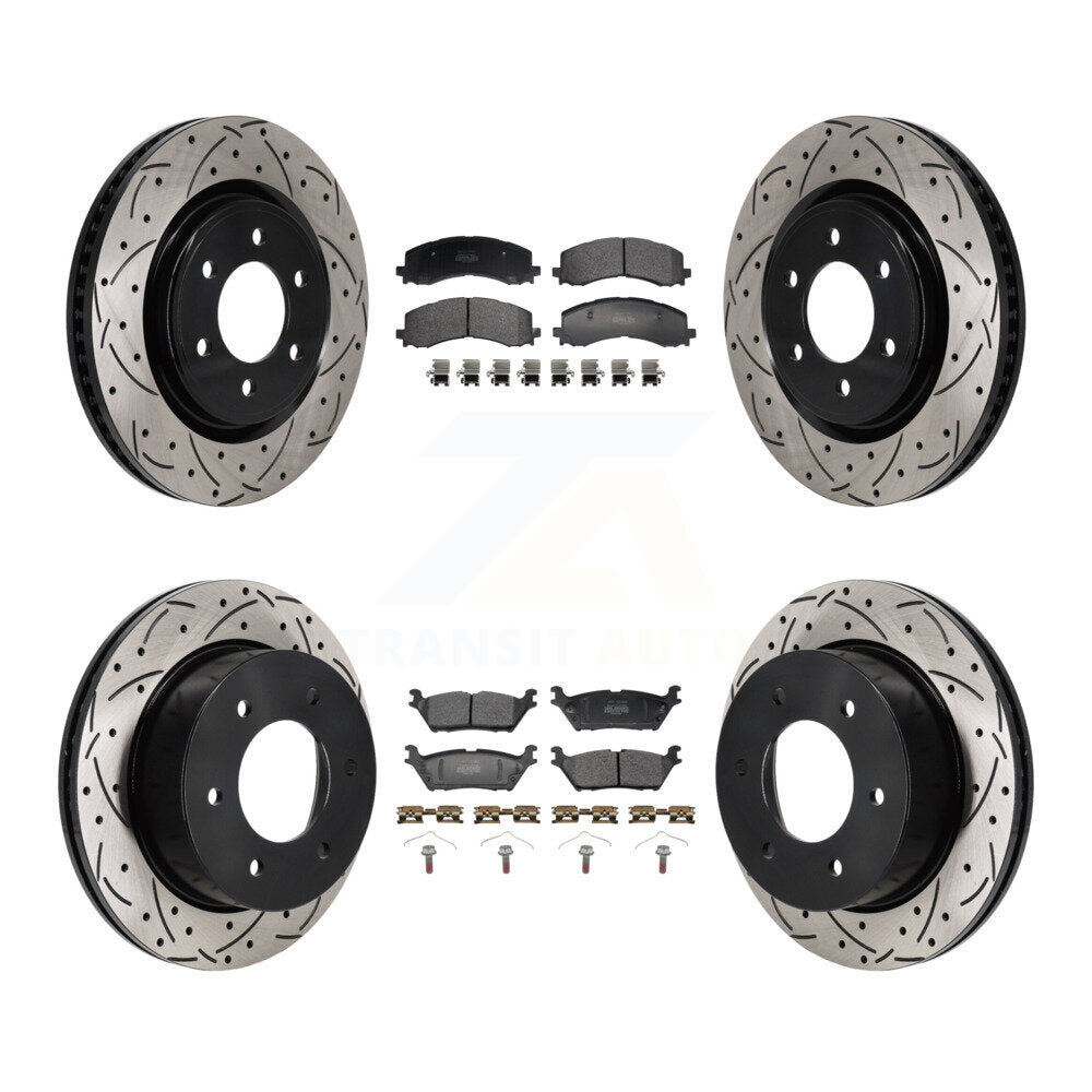 Rotor de frein à fente percée avant et arrière et Kit de plaquettes semi-métalliques pour Ford Bronco 3.0